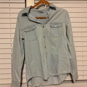 New York & Company Light Blue Button Down Shirt